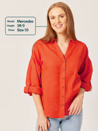 Martha Oversized Shirt - Red