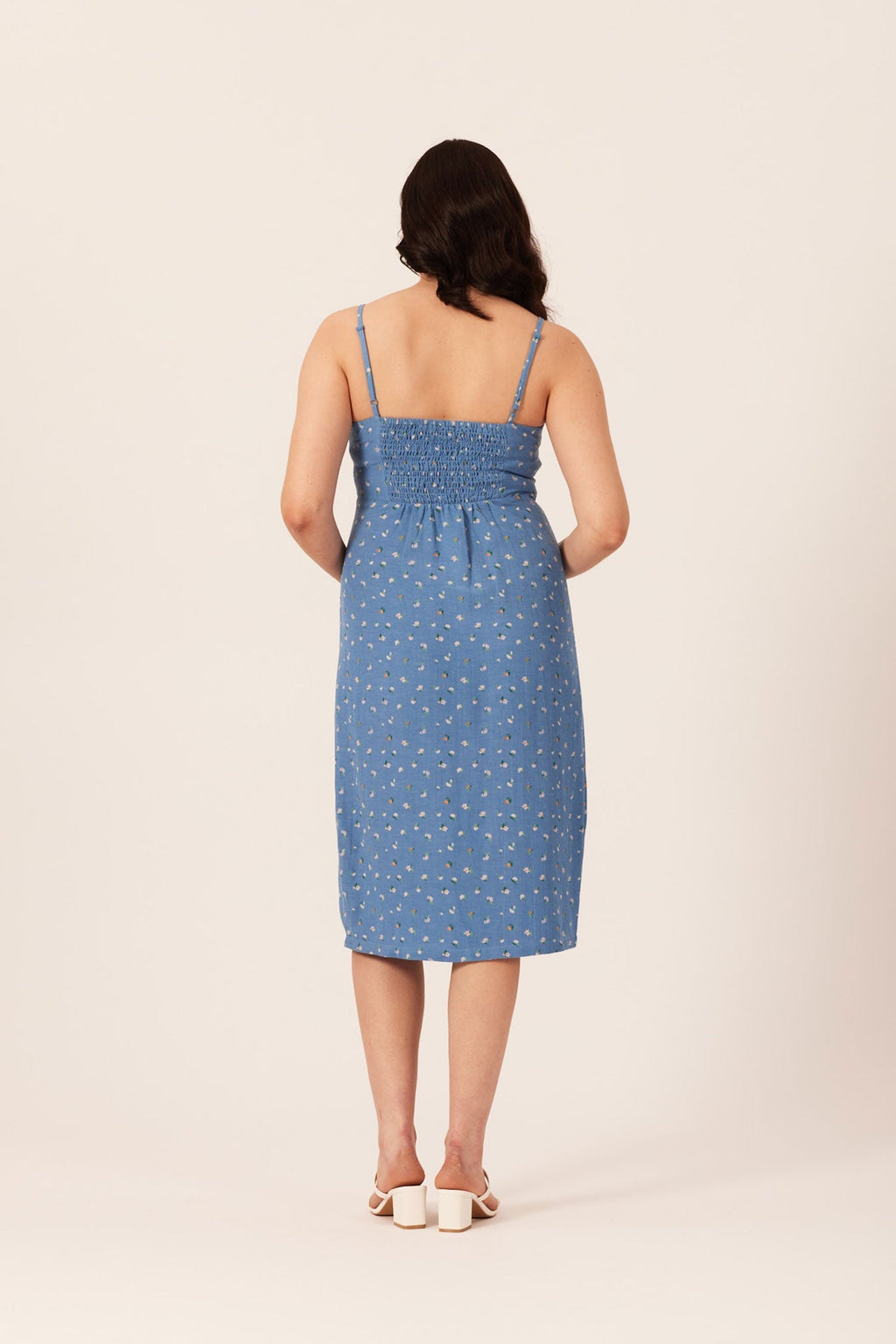 Megan - Strappy Midi Dress - Blue