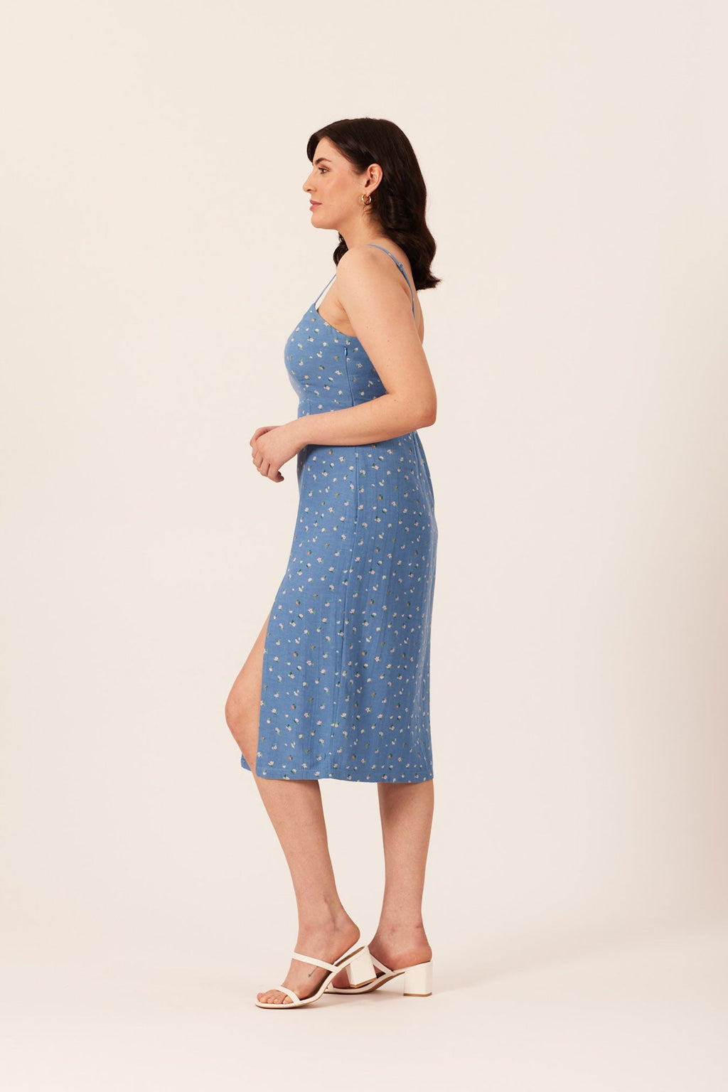 Megan - Strappy Midi Dress - Blue