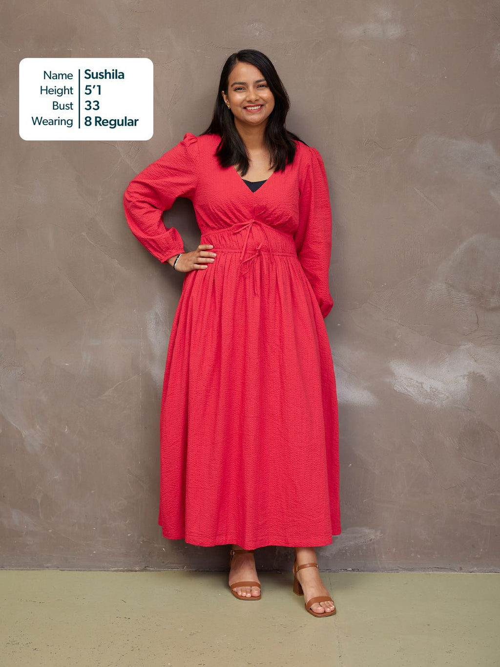Miriam Red Seersucker Dress