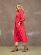 Miriam Red Seersucker Dress
