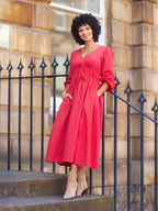 Miriam Red Seersucker Dress