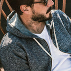 The Après Hoodie in Navy Hemp Fleece