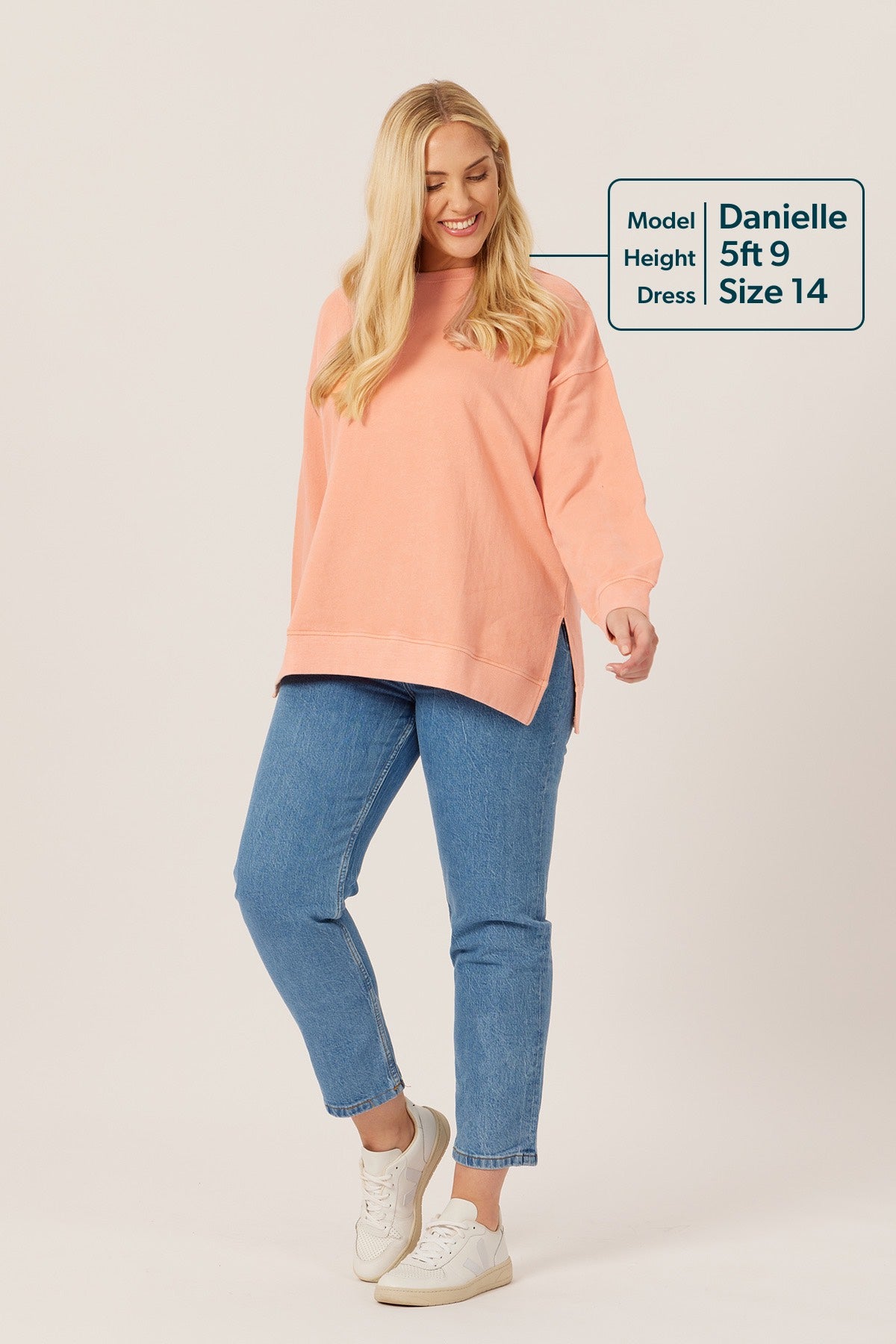 Nicky - Sweatshirt - Peach Stonewash