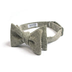 Olive Linen Chambray Bow Tie