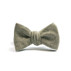 Olive Linen Chambray Bow Tie