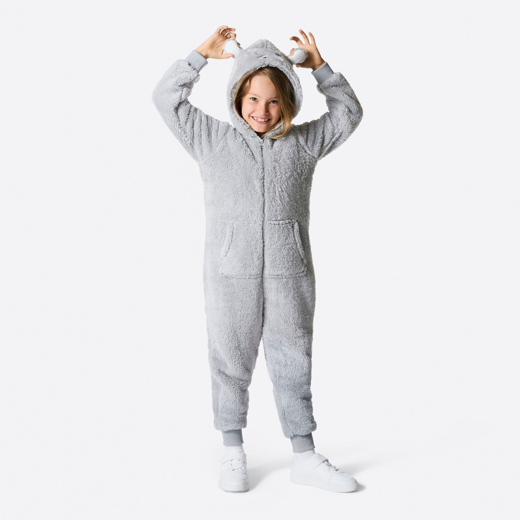 Kids' Grey Teddy Bear Onesie