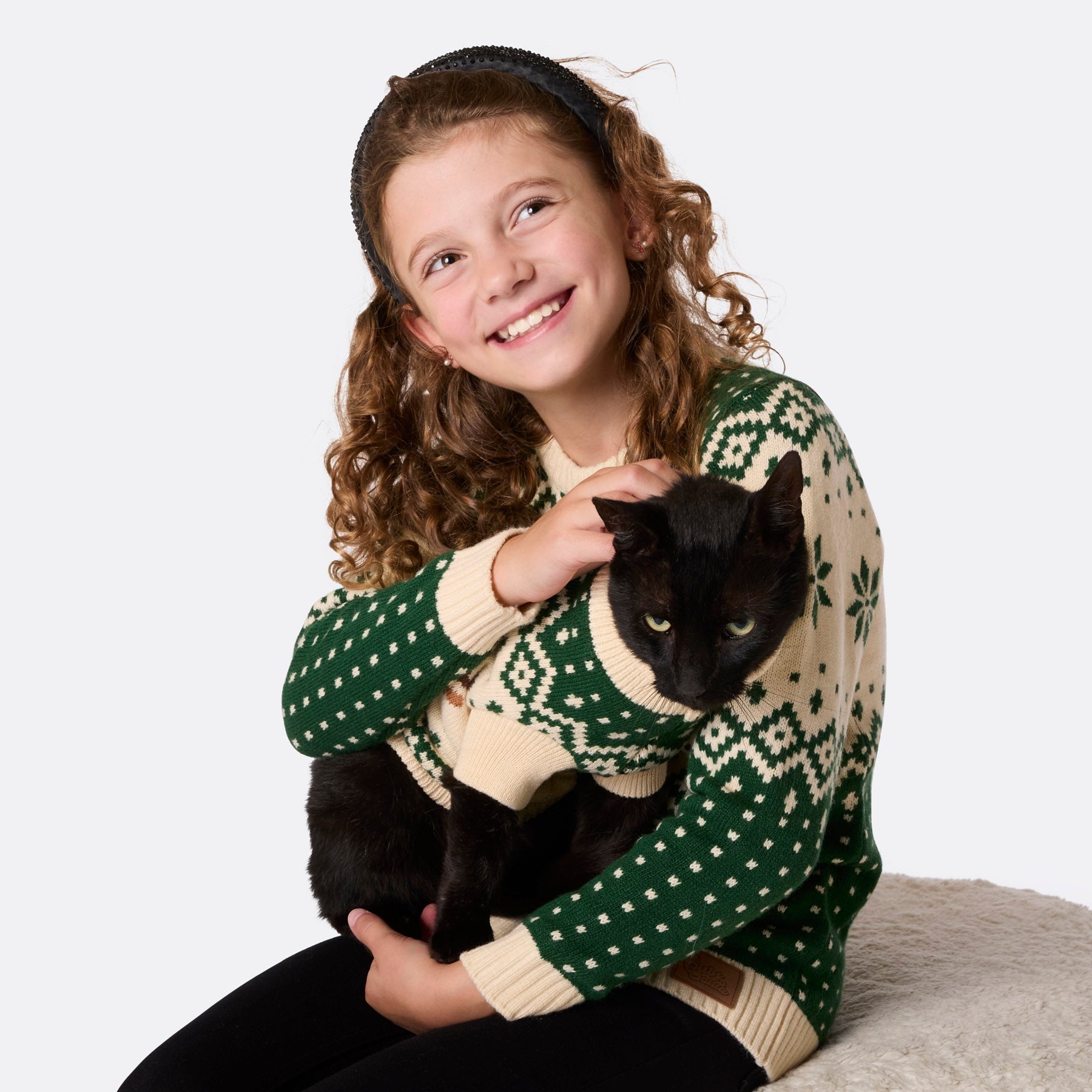Cats' Green Retro Reindeer Christmas Jumper