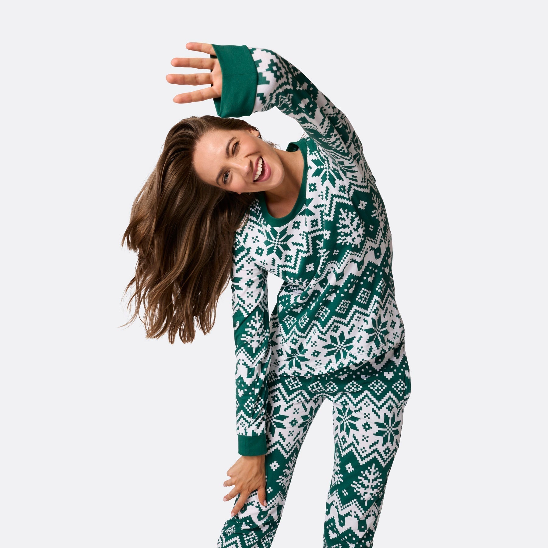 Green Christmas Knit Christmas Pyjamas Family