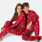 Red Christmas Pattern Christmas Pyjamas Family