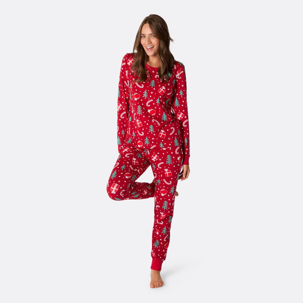 Red Christmas Pattern Christmas Pyjamas Family