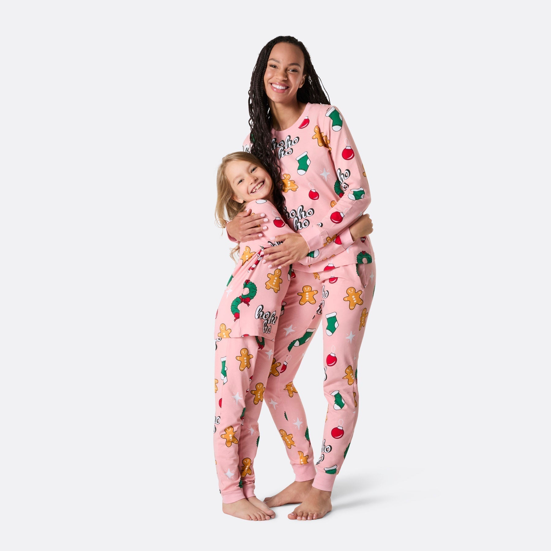 Pink HoHoHo Christmas Pyjamas Family