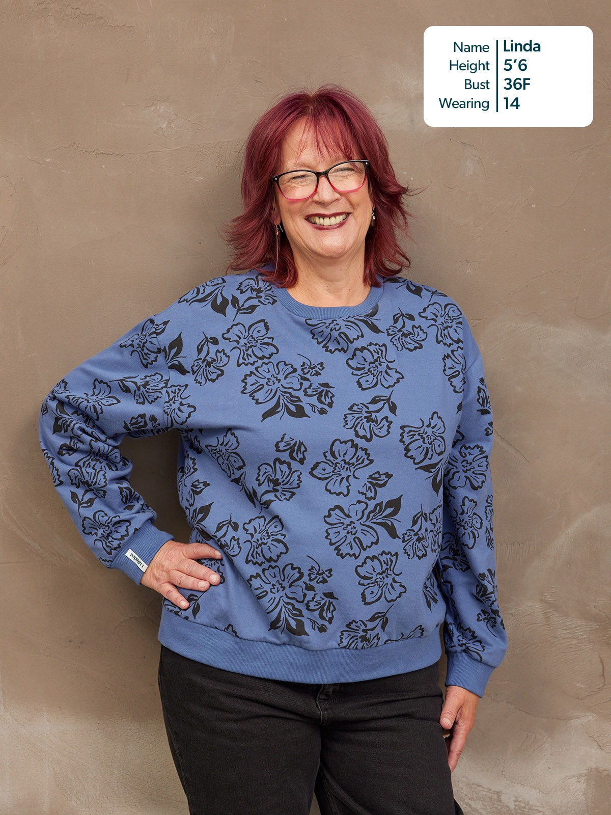 Piper Sweatshirt - Blue Floral Print