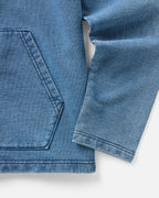 The Baja Pullover in Washed Indigo Terry