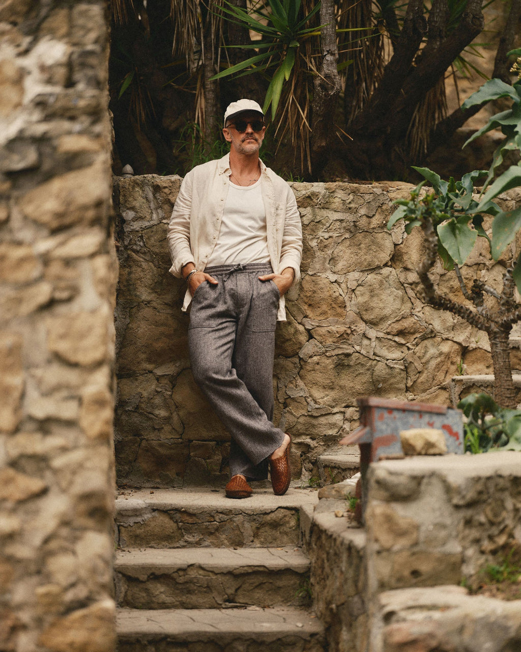 The Breakwater Pant in Grey Marl Hemp
