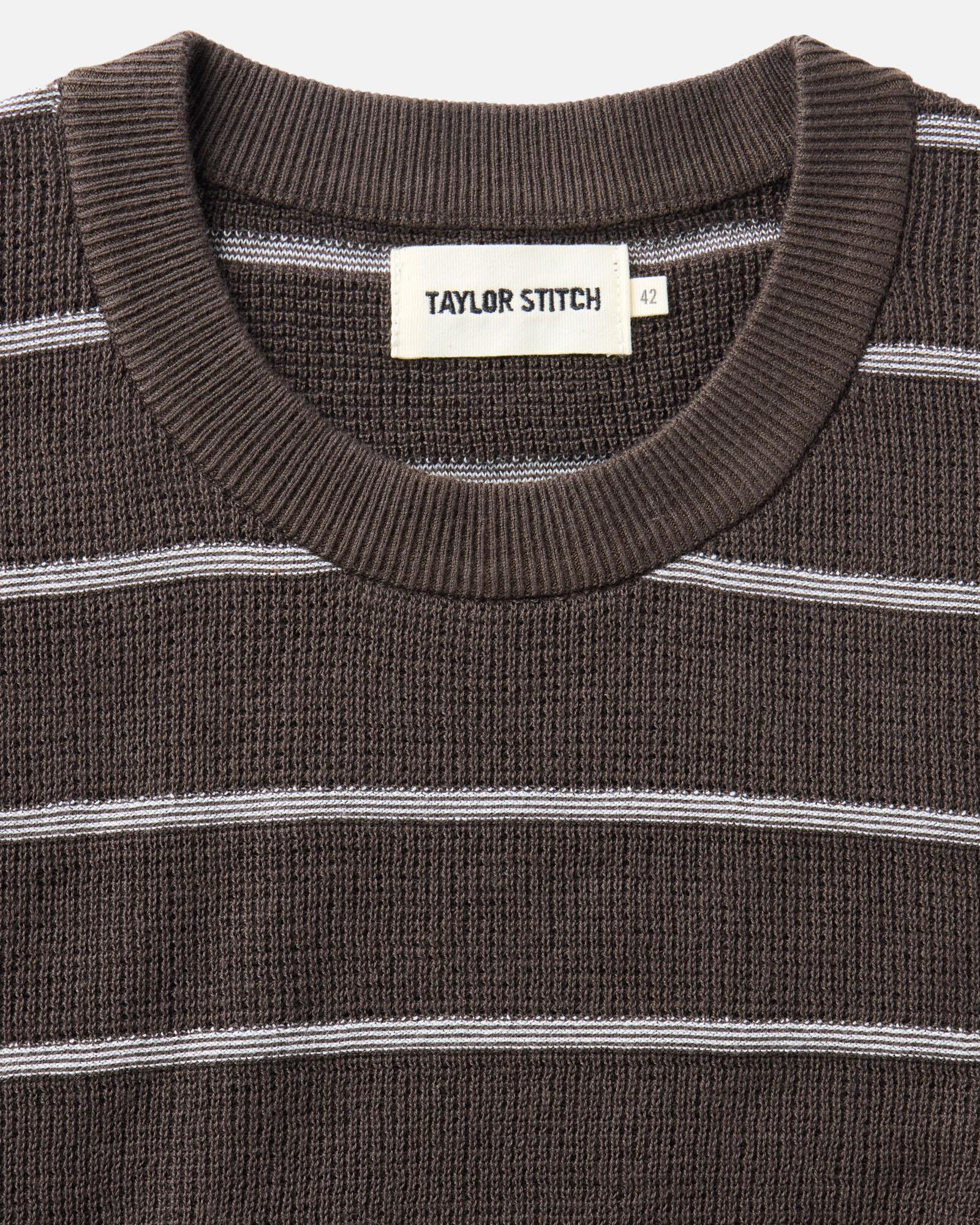 The Brody Sweater Tee in Espresso Stripe