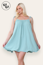 Strappy Wired Hem Swing Mini Dress Women Summer Dress in Sage Colour