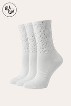 Everyday Rhinetone Detailed Cotton Trainer Ankle High Socks