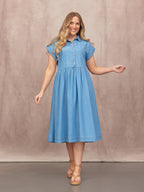 Rhiona Shirt Dress - Mid Wash Denim