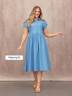 Rhiona Shirt Dress - Mid Wash Denim