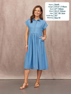 Rhiona Shirt Dress - Mid Wash Denim