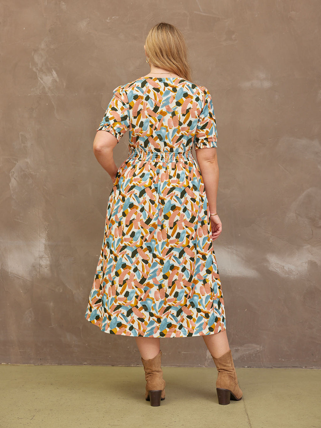 Rodica Brushstroke Print Dress
