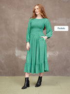 Rosaleen Shirred Bodice Midi Dress