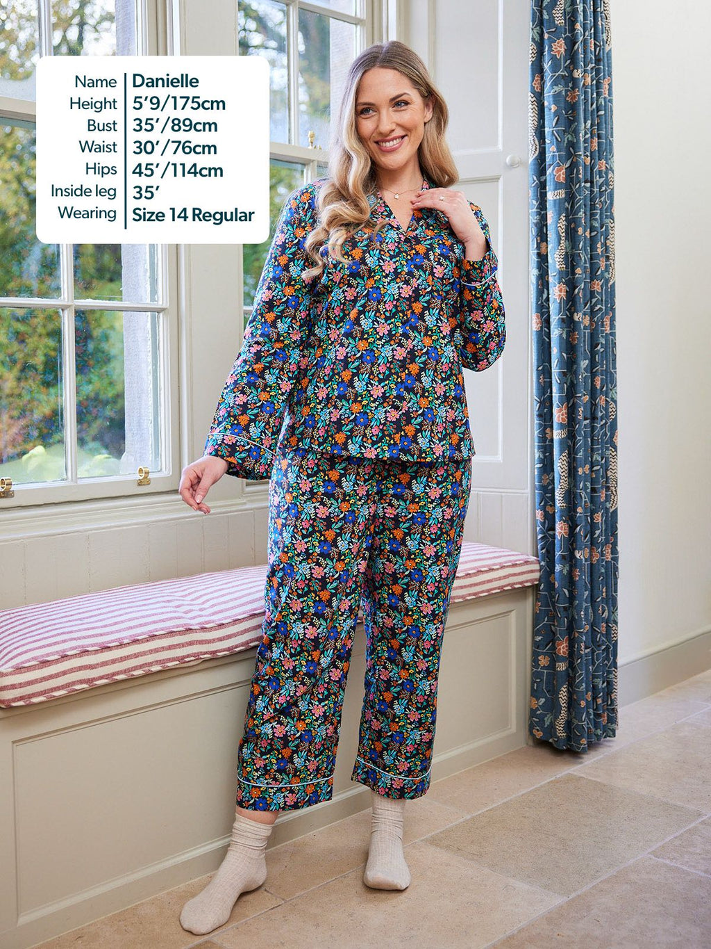 Rosie - Poplin Pyjama - Black Floral