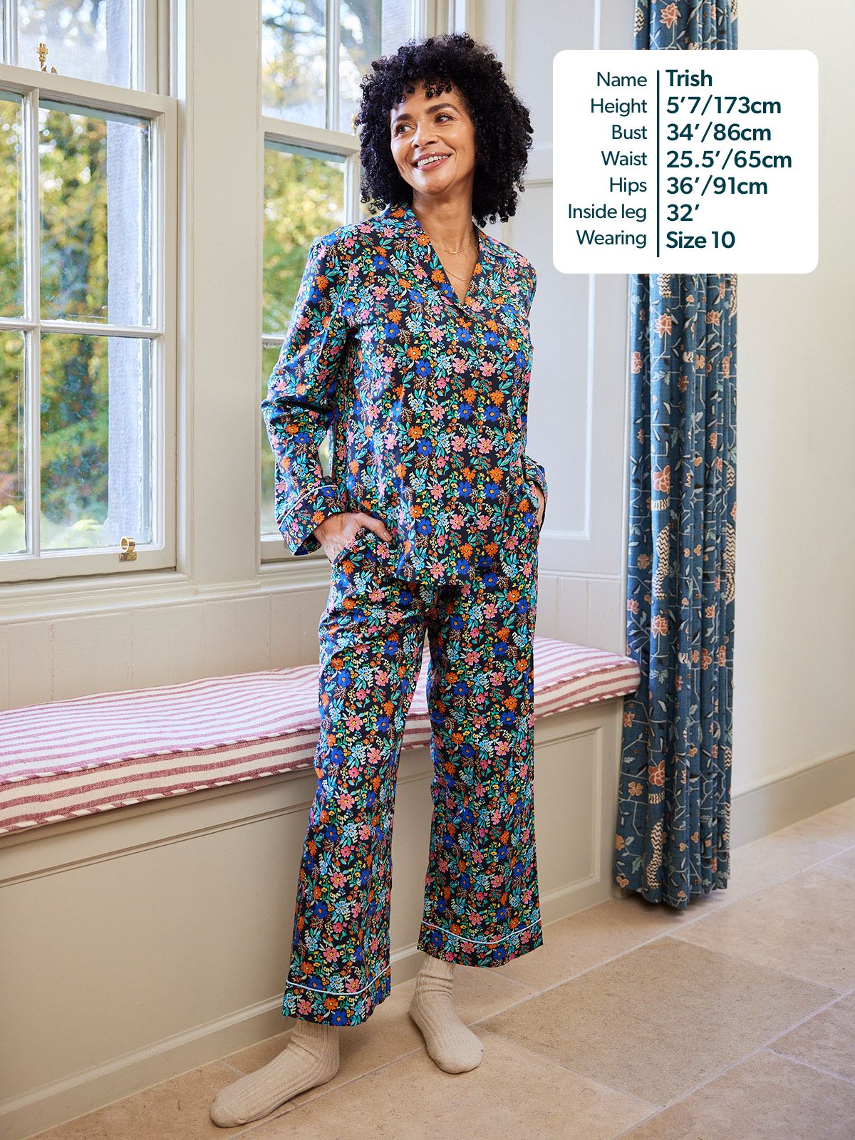 Rosie - Poplin Pyjama - Black Floral