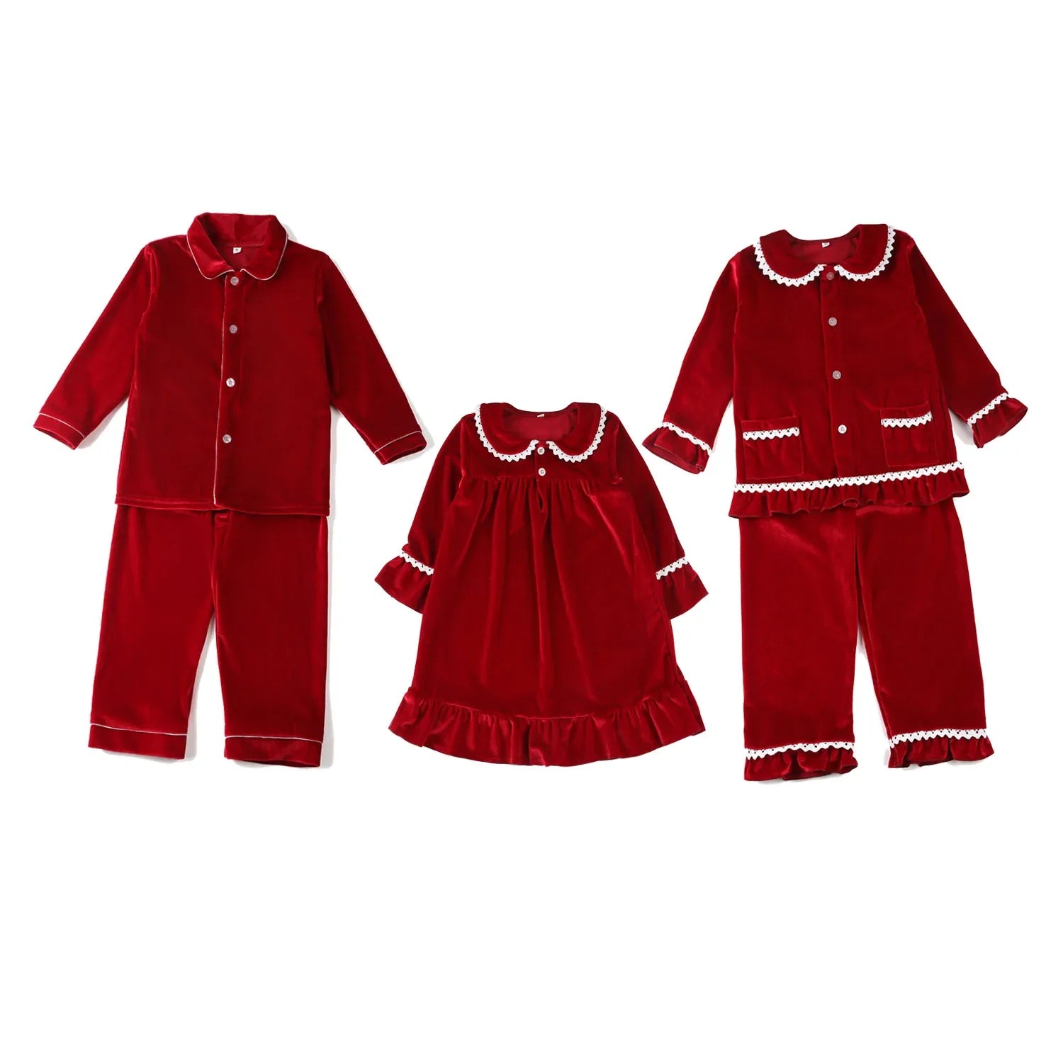 Luxury Velevt Christmas Family Pajamas Sets