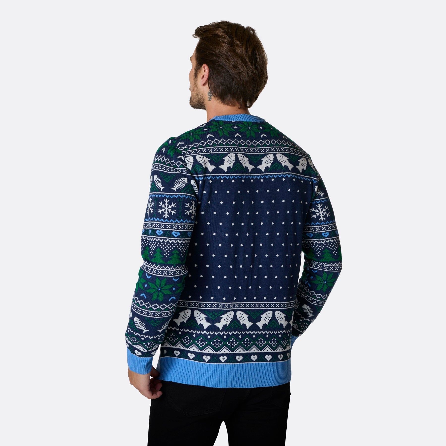 Men's Three Wise Fish Christmas Jumper