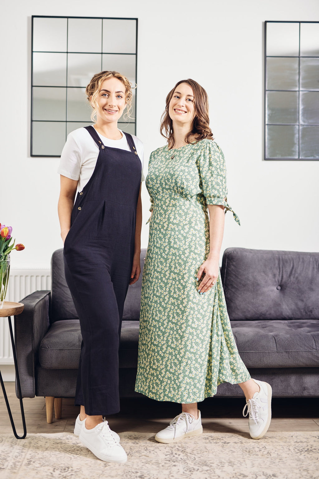 Sally-Grace - Tie Sleeve Midi Dress - Green