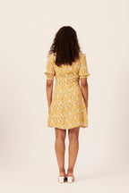 Siobhan - Button Front Mini Dress - Yellow