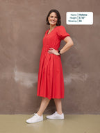 Marilyn Seersucker Dress - Red