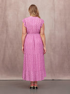 Susan Maxi Dress - Pink Dot Print