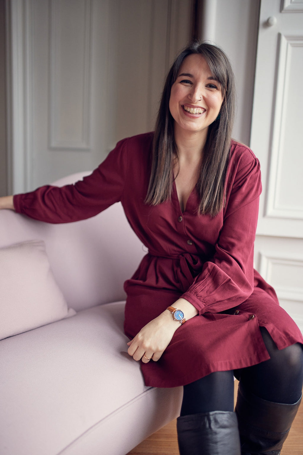 Khadiza - Tie Waist Shirt Dress