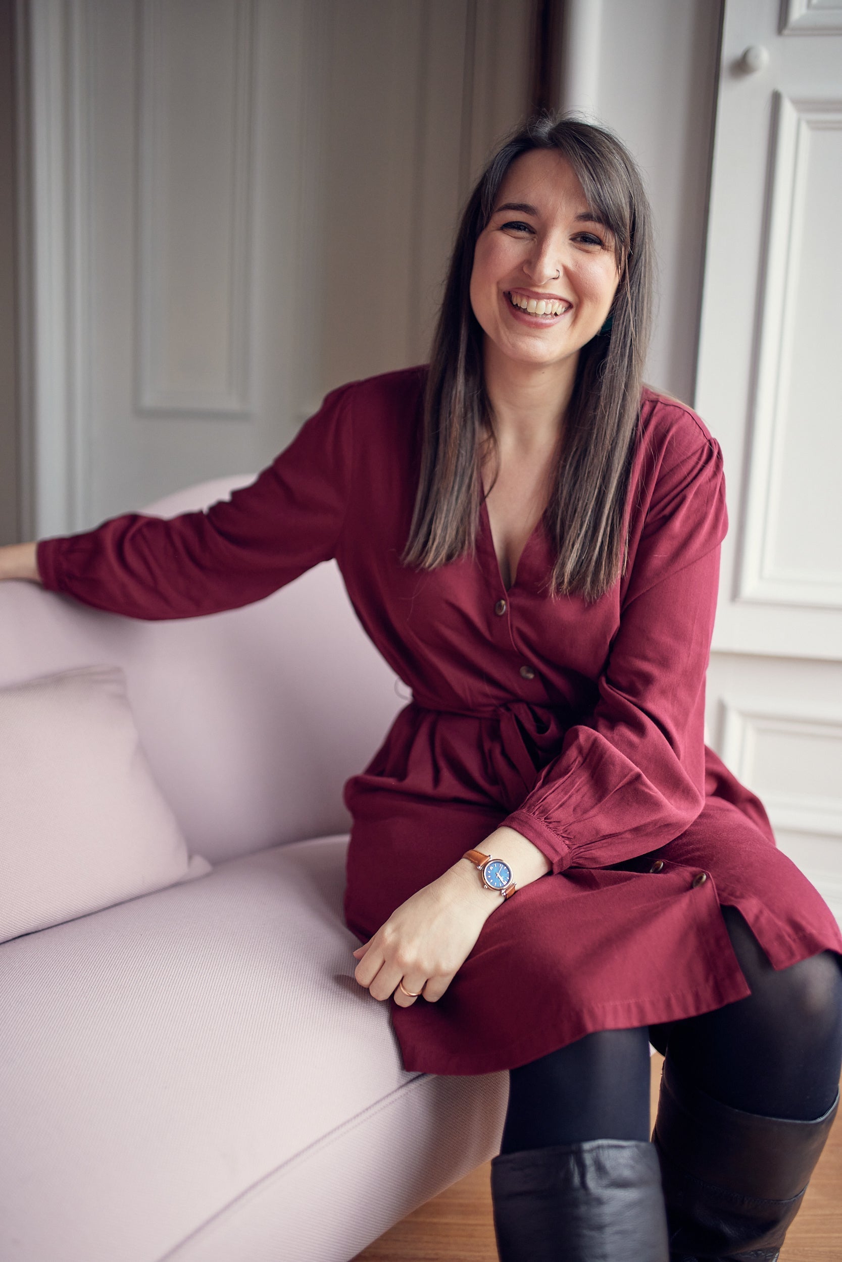 Khadiza - Tie Waist Shirt Dress
