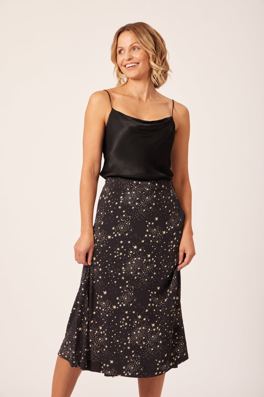 Linda - Midi Wrap Skirt - Black