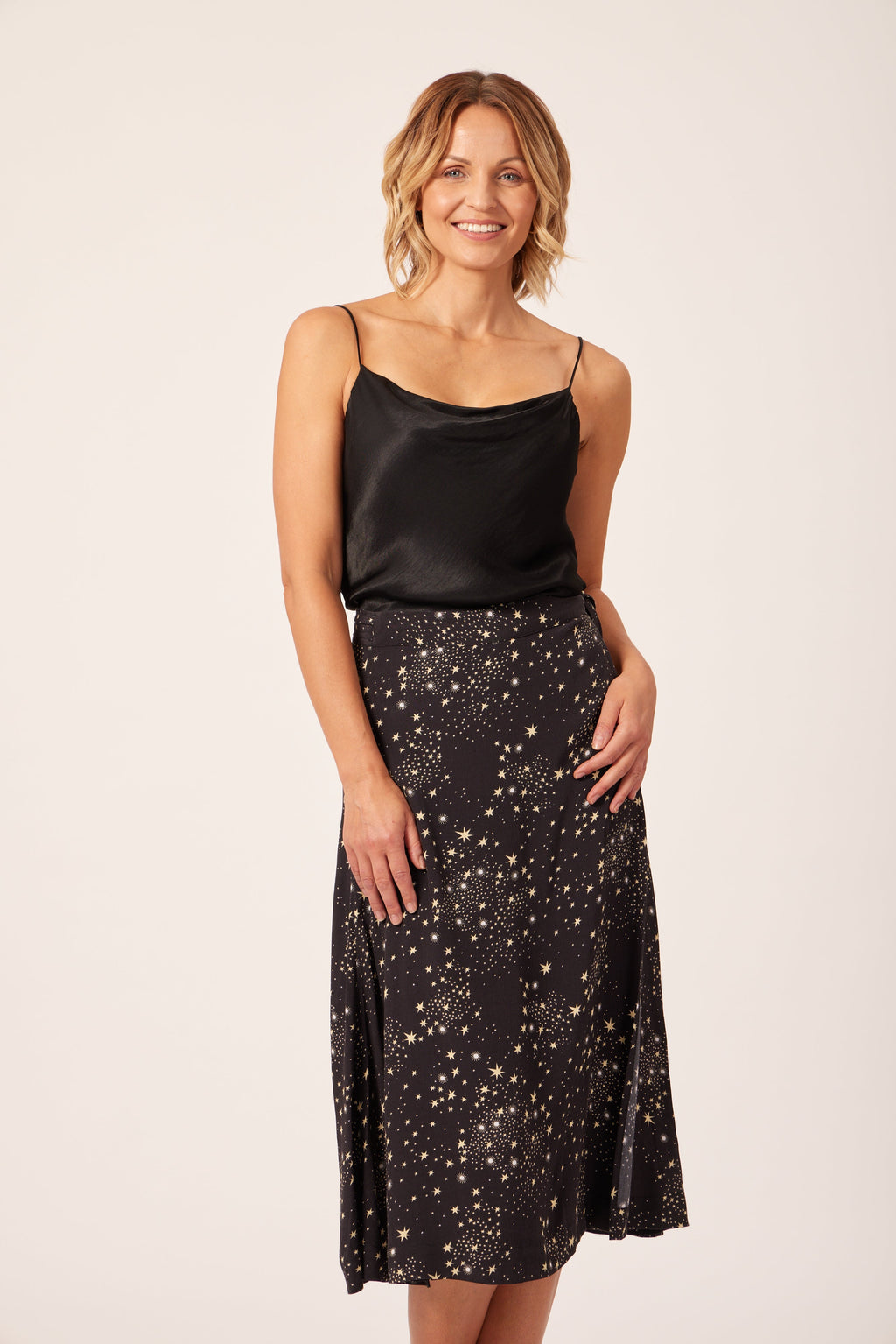 Linda - Midi Wrap Skirt - Black