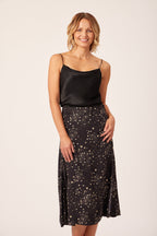 Linda - Midi Wrap Skirt - Black