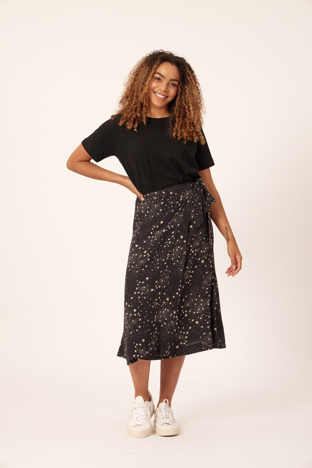 Linda - Midi Wrap Skirt - Black