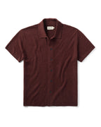 The Arlo Sweater Polo in Burgundy Texture Knit