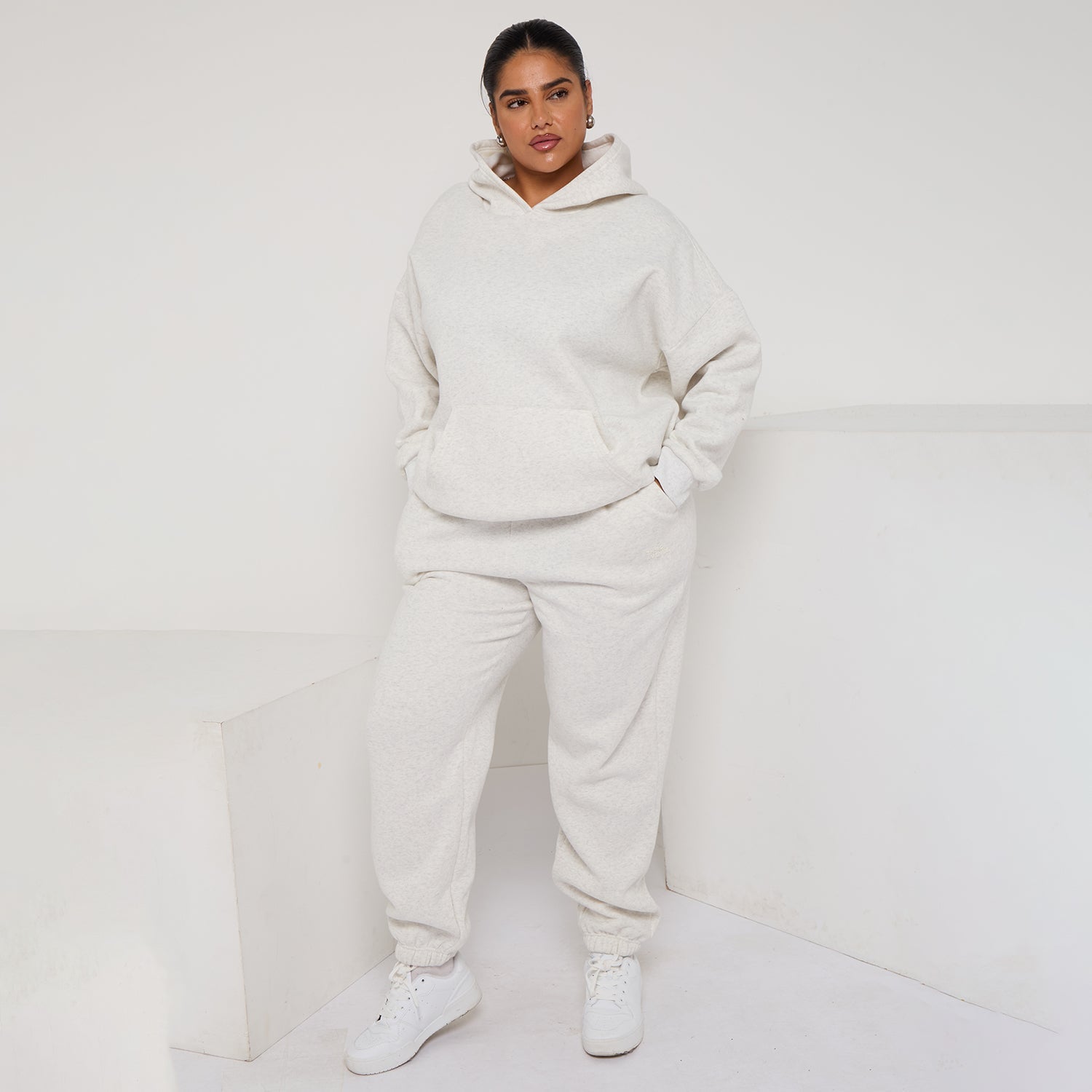 Plus Size Cozy Oversized Hoodie & Jogger Set Two-Piece Sweat Set