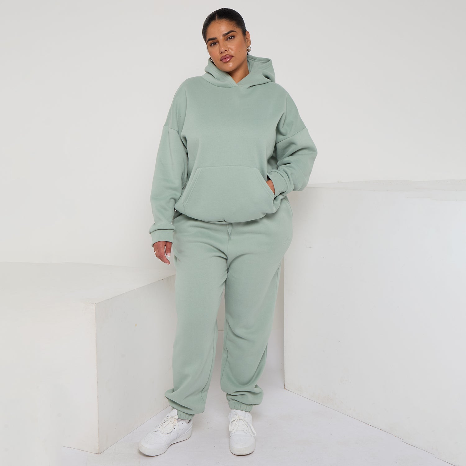 Plus Size Cozy Oversized Hoodie & Jogger Set Two-Piece Sweat Set