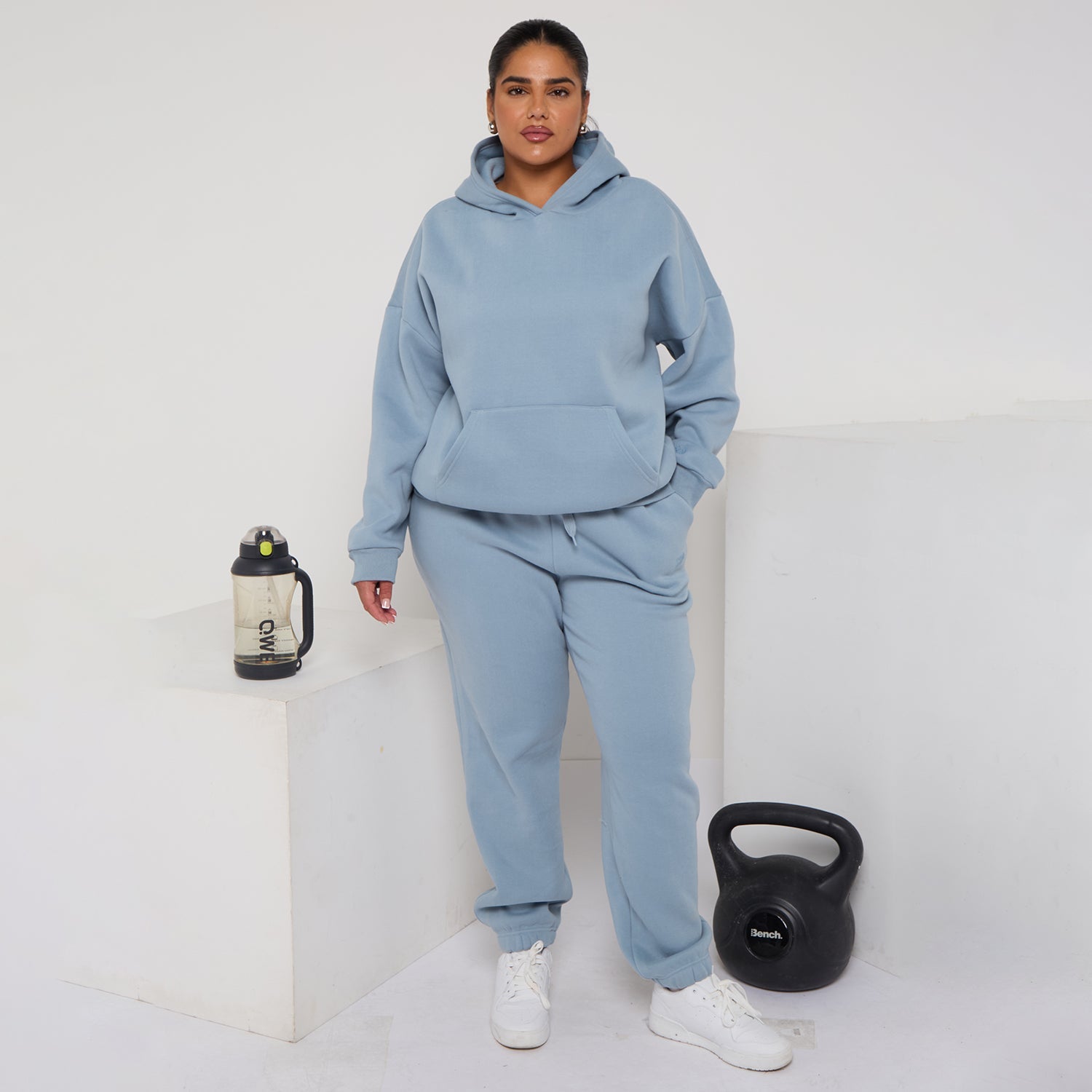 Plus Size Cozy Oversized Hoodie & Jogger Set Two-Piece Sweat Set