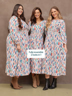 Vera Midi Dress - Brushstroke