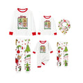 Family Christmas White Pajamas Set With Xmas Pattern Print