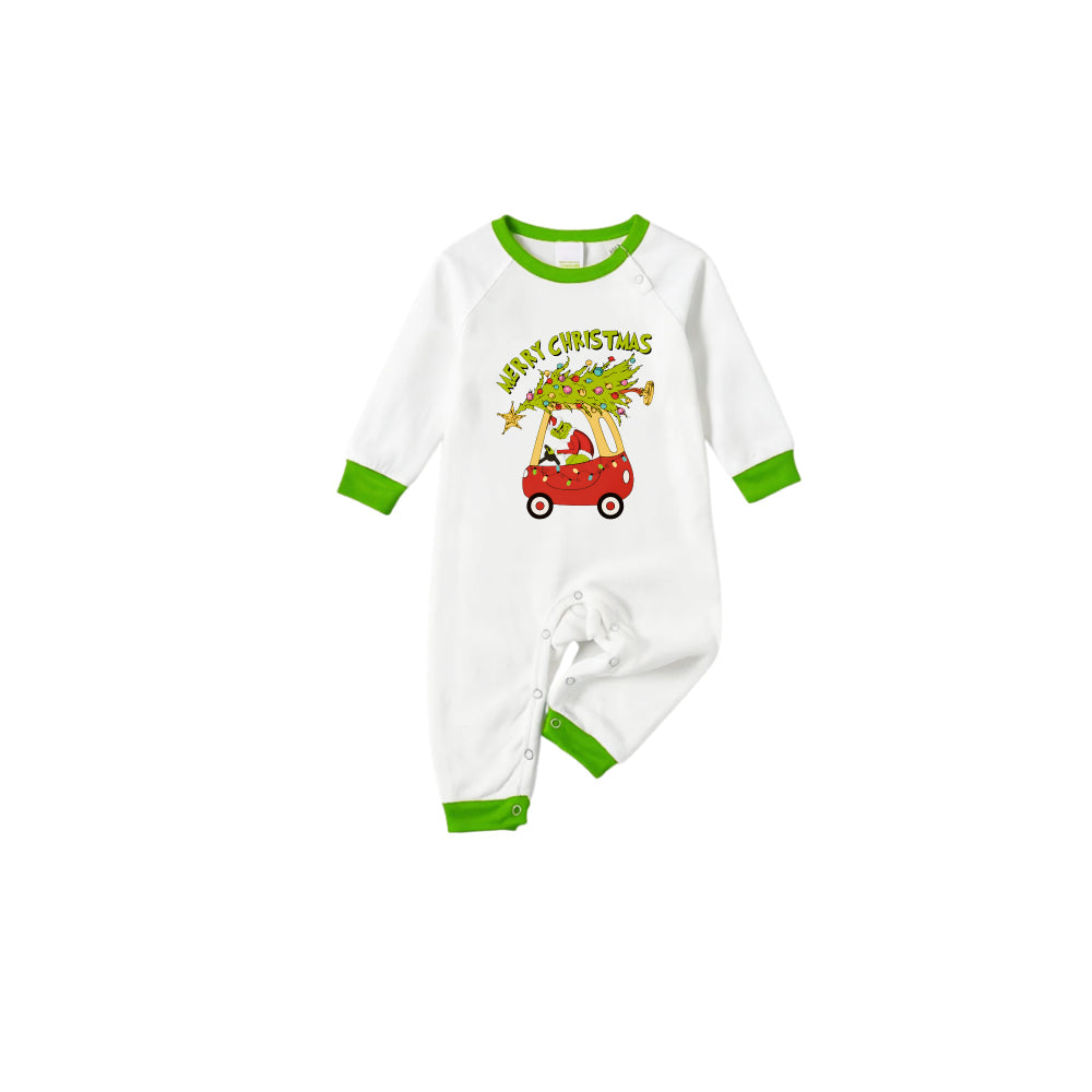 Holiday Family Christmas Pajamas Set With Playful Xmas Character Cartoon Design