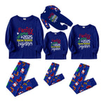 Christmas Family Matching Pajamas-Cozy Blue Pjs Set with "Family Christmas 2025 Making Memories Together" Print