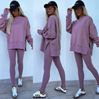 2025 New Suits Casual Loose Tops Leggings 2-piece Set Women's Sweatshirt Autumn And Winter Suits Fashionable Women